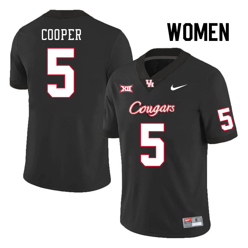 Women #5 Keith Cooper Houston Cougars College Football Jerseys Stitched-Black